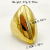 Stainless Steel Geometric Irregular Smooth Cut Wide Ring Bracelet With Electroplating