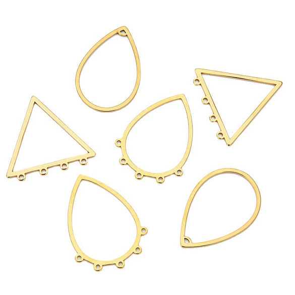 Stainless Steel Geometric Jewelry Connector Tassel Earrings Accessories With Electroplating And Smooth Pattern