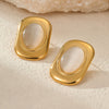 Stainless Steel Geometric Jewelry Electroplated Retro Light Luxury Women's Earrings Ring