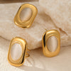 Stainless Steel Geometric Jewelry Electroplated Retro Light Luxury Women's Earrings Ring