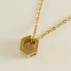 316L Stainless Steel Geometric Joker Hexagonal 3D Pendant Necklace Electroplating Unisex