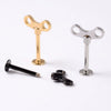 Stainless Steel Geometric Key Switch Lip Nail Wine Cup Ear Nail Ear Ring With Electroplating Treatment