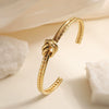 Stainless Steel Geometric Knot Opening Bracelet For Women With Electroplating