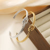 Stainless Steel Geometric Knot Opening Bracelet For Women With Electroplating