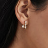 Stainless Steel Geometric Layered Zircon Stud Earrings For Women Elegant Plated Wholesale Jewelry