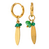 Stainless Steel Geometric Leaves Feather Ear Buckle Earrings For Women With Electroplating