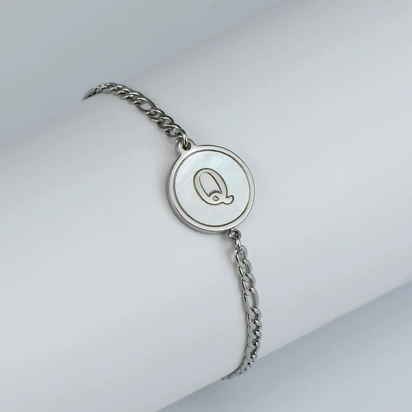 316L Stainless Steel Geometric Letter Bracelet For Women