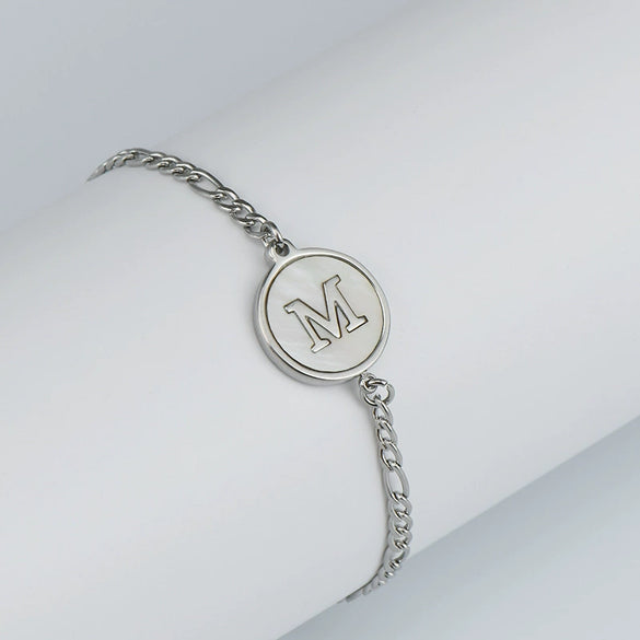 316L Stainless Steel Geometric Letter Bracelet For Women
