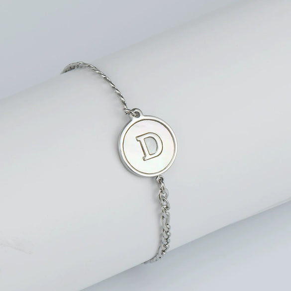 316L Stainless Steel Geometric Letter Bracelet For Women