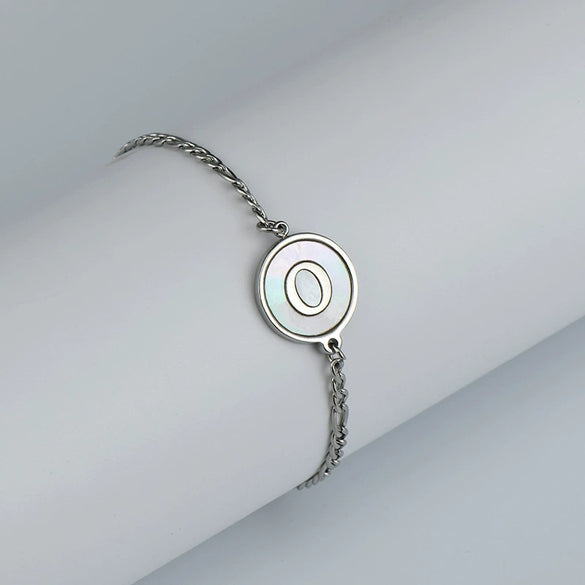 316L Stainless Steel Geometric Letter Bracelet For Women