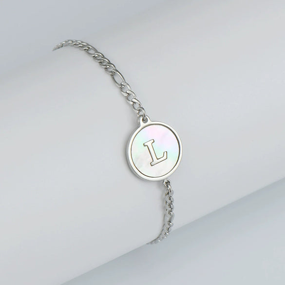 316L Stainless Steel Geometric Letter Bracelet For Women