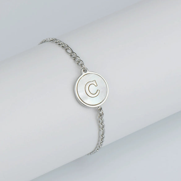 316L Stainless Steel Geometric Letter Bracelet For Women