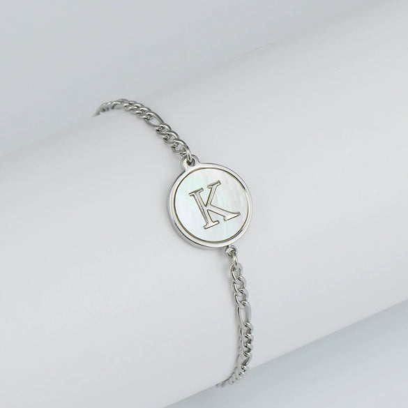 316L Stainless Steel Geometric Letter Bracelet For Women