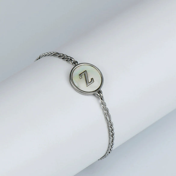 316L Stainless Steel Geometric Letter Bracelet For Women