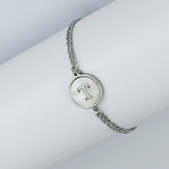 316L Stainless Steel Geometric Letter Bracelet For Women