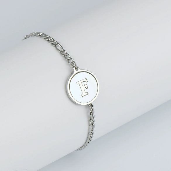 316L Stainless Steel Geometric Letter Bracelet For Women