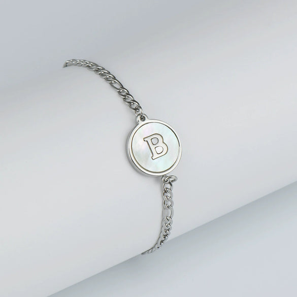 316L Stainless Steel Geometric Letter Bracelet For Women