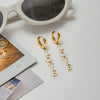 Stainless Steel Geometric Letter Pendant Earrings For Women Electroplated Design