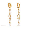 Stainless Steel Geometric Letter Pendant Earrings For Women Electroplated Design