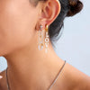 Stainless Steel Geometric Letter Pendant Earrings For Women Electroplated Design