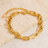 Stainless Steel Geometric Light Luxury Bracelet With Electroplating