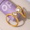 Stainless Steel Geometric Light Luxury Electroplated Women's Ring Jewelry Accessories