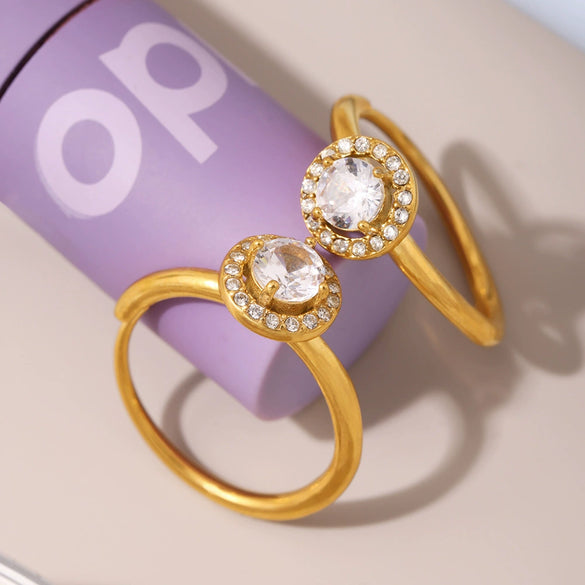 Stainless Steel Geometric Light Luxury Electroplated Women's Ring Jewelry Accessories
