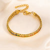 Stainless Steel Geometric Light Luxury Style Electroplating Tennis Chain Bracelet For Women