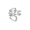 Stainless Steel Geometric Light Luxury Style Open Ring Jewelry With Electroplating