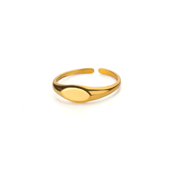 Stainless Steel Geometric Light Luxury Style Open Ring Jewelry With Electroplating