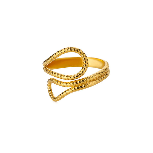 Stainless Steel Geometric Light Luxury Style Open Ring Jewelry With Electroplating