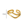 Stainless Steel Geometric Light Luxury Style Open Ring Jewelry With Electroplating