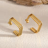Stainless Steel Geometric Line Women's Earrings 18K Gold Plated
