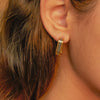 Stainless Steel Geometric Lines Color Matching Women's Earrings With Electroplating