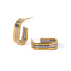 Stainless Steel Geometric Lines Color Matching Women's Earrings With Electroplating
