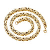 Stainless Steel Geometric Link Chain Men's Byzantine Necklace Pendant