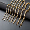Stainless Steel Geometric Link Chain Men's Byzantine Necklace Pendant