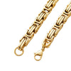 Stainless Steel Geometric Link Chain Men's Byzantine Necklace Pendant