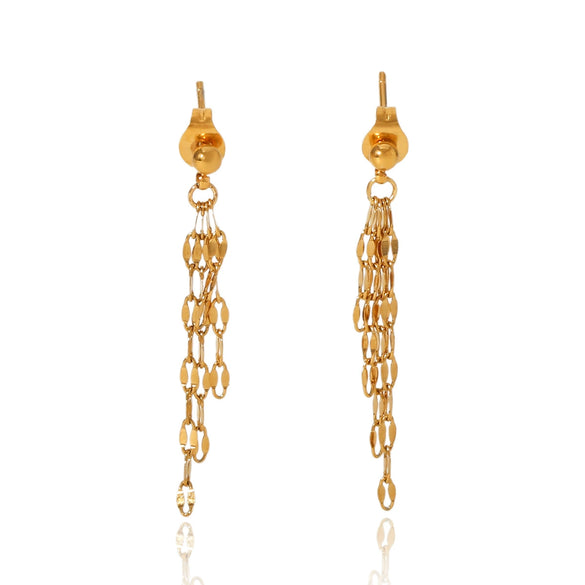 Stainless Steel Geometric Lip Chain Tassel Earrings Electroplated Light Luxury Highend Women's Jewelry