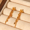 Stainless Steel Geometric Lip Chain Tassel Earrings Electroplated Light Luxury Highend Women's Jewelry
