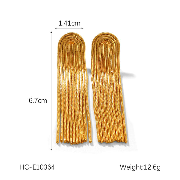 Stainless Steel Geometric Lip Chain Tassel Earrings Electroplated Light Luxury Highend Women's Jewelry