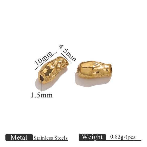Stainless Steel Geometric Loose Beads For Diy Jewelry Accessories Electroplated Bracelet With Hirback Pattern