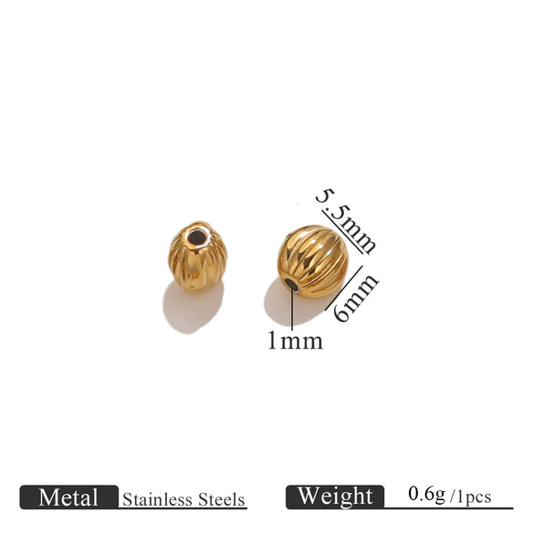 Stainless Steel Geometric Loose Beads For Diy Jewelry Accessories Electroplated Bracelet With Hirback Pattern