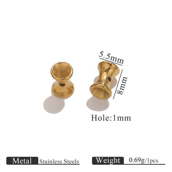 Stainless Steel Geometric Loose Beads For Diy Jewelry Accessories Electroplated Bracelet With Hirback Pattern