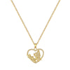 Stainless Steel Geometric Love Butterfly Pendant Necklace Unisex