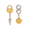 Stainless Steel Geometric Love Cone Chain Earrings With Gold And Silver Color Matching And Electroplating