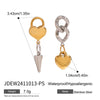 Stainless Steel Geometric Love Cone Chain Earrings With Gold And Silver Color Matching And Electroplating