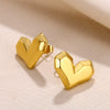 Stainless Steel Geometric Love Earrings For Women Electroplated Light Luxury Style
