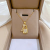 Stainless Steel Geometric Love Lock Diamond Necklace For Women