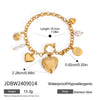 Stainless Steel Geometric Love Pendant Bracelet With Electroplating For Women